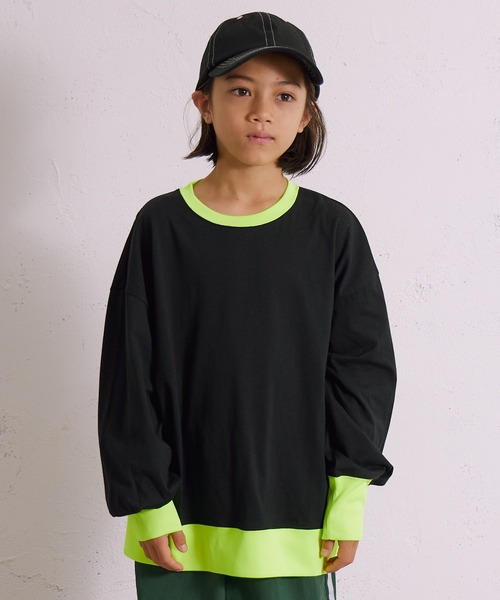 PAIRMANON STREET(ペアマノンストリート)の「【綿100%】リブ ボリューム 長袖 Tシャツ【PAIRMANON STREET】(Tシャツ/カットソー・キッズ・ブラック/ベージュ/ネイビー・140/150/160/110/120/100/130/90)」の2枚目の写真