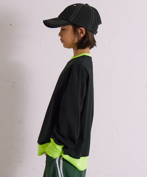 PAIRMANON STREET(ペアマノンストリート)の「【綿100%】リブ ボリューム 長袖 Tシャツ【PAIRMANON STREET】(Tシャツ/カットソー・キッズ・ブラック/ベージュ/ネイビー・140/150/160/110/120/100/130/90)」の4枚目の写真