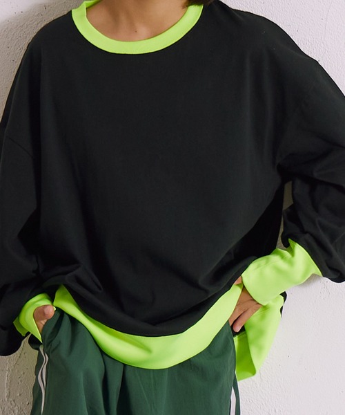 PAIRMANON STREET(ペアマノンストリート)の「【綿100%】リブ ボリューム 長袖 Tシャツ【PAIRMANON STREET】(Tシャツ/カットソー・キッズ・ブラック/ベージュ/ネイビー・140/150/160/110/120/100/130/90)」の7枚目の写真
