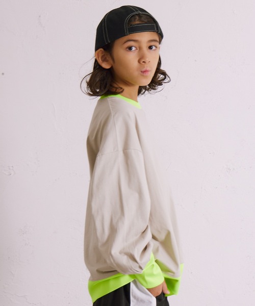 PAIRMANON STREET(ペアマノンストリート)の「【綿100%】リブ ボリューム 長袖 Tシャツ【PAIRMANON STREET】(Tシャツ/カットソー・キッズ・ブラック/ベージュ/ネイビー・140/150/160/110/120/100/130/90)」の8枚目の写真