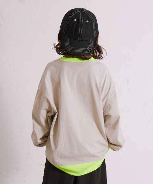 PAIRMANON STREET(ペアマノンストリート)の「【綿100%】リブ ボリューム 長袖 Tシャツ【PAIRMANON STREET】(Tシャツ/カットソー・キッズ・ブラック/ベージュ/ネイビー・140/150/160/110/120/100/130/90)」の9枚目の写真