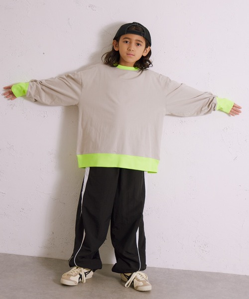 PAIRMANON STREET(ペアマノンストリート)の「【綿100%】リブ ボリューム 長袖 Tシャツ【PAIRMANON STREET】(Tシャツ/カットソー・キッズ・ブラック/ベージュ/ネイビー・140/150/160/110/120/100/130/90)」の11枚目の写真