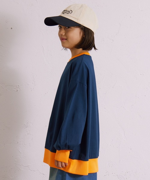 PAIRMANON STREET(ペアマノンストリート)の「【綿100%】リブ ボリューム 長袖 Tシャツ【PAIRMANON STREET】(Tシャツ/カットソー・キッズ・ブラック/ベージュ/ネイビー・140/150/160/110/120/100/130/90)」の12枚目の写真