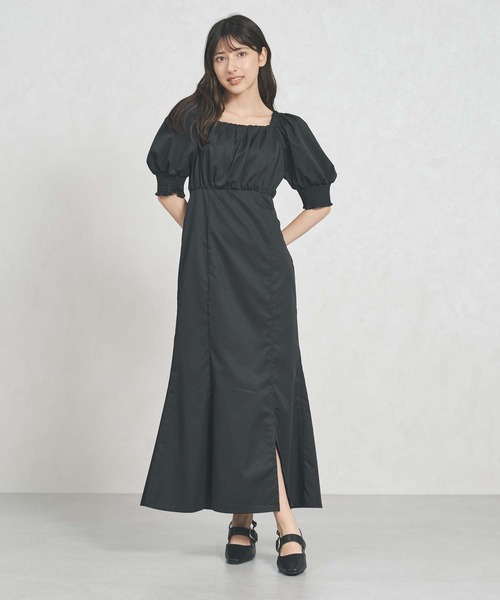 31 Sons de mode（トランテアン　ソン　ドゥ　モード）の「一部店舗限定 2wayオフショルバックリボンワンピース（ワンピース・レディース・ベージュ/ブラウン/ブラック・ﾌﾘ-）」の2枚目の写真