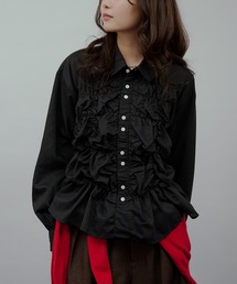 MUHET | gather design long sleeve blouse / ギャザーデザインブラウス(シャツ/ブラウス)