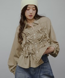 MUHET | gather design long sleeve blouse / ギャザーデザインブラウス(シャツ/ブラウス)