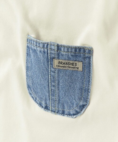 BRANSHES（ブランシェス）の「デニムポケット長袖Tシャツ ロンT（Tシャツ/カットソー・キッズ・アイボリー/ブルー/ブラウン・100/80/90/150/120/110/130/160/140）」の9枚目の写真