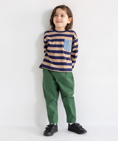 BRANSHES（ブランシェス）の「デニムポケット長袖Tシャツ ロンT（Tシャツ/カットソー・キッズ・アイボリー/ブルー/ブラウン・100/80/90/150/120/110/130/160/140）」の20枚目の写真