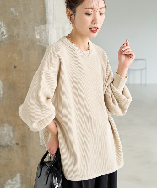 専用出品　K♡さま 限定展開 片畦 ラウンド コットン プルオーバー ニット（ニット