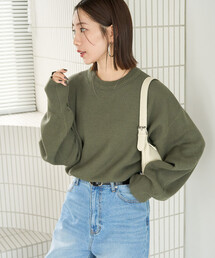 レディースのニット/セーター（グリーン・カーキ/緑色系・コットン