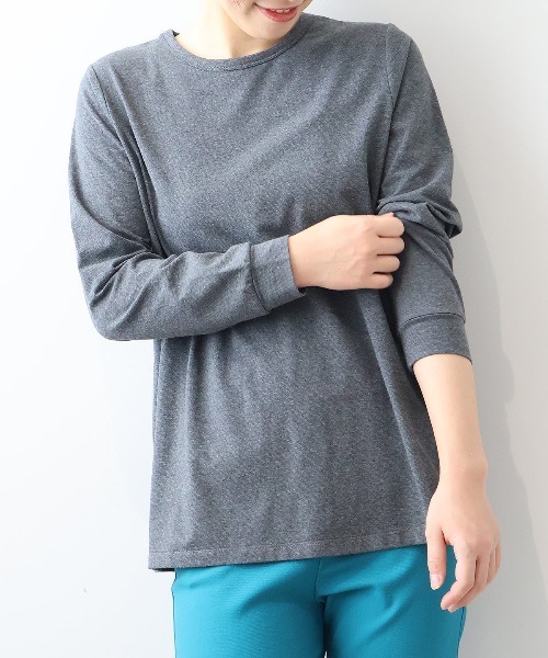 MB mint breeze（エムビーミントブリーズ）の「【L～5L 大きいサイズ】【プレスウォーム】天竺クルーネックTシャツ（Tシャツ/カットソー・レディース・チャコールグレー/オフホワイト/ブラック・4L/3L/LL/5L/L）」の19枚目の写真