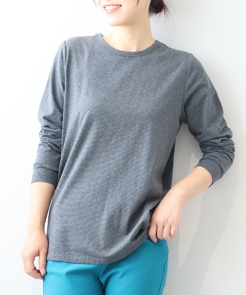 MB mint breeze（エムビーミントブリーズ）の「【L～5L 大きいサイズ】【プレスウォーム】天竺クルーネックTシャツ（Tシャツ/カットソー・レディース・チャコールグレー/オフホワイト/ブラック・4L/3L/LL/5L/L）」の20枚目の写真