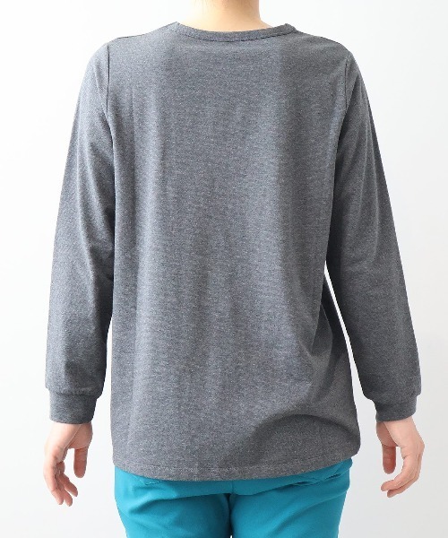 MB mint breeze（エムビーミントブリーズ）の「【L～5L 大きいサイズ】【プレスウォーム】天竺クルーネックTシャツ（Tシャツ/カットソー・レディース・チャコールグレー/オフホワイト/ブラック・4L/3L/LL/5L/L）」の6枚目の写真