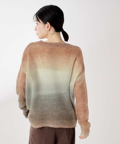 THE SHOP TK (ザ ショップ ティーケー )の「スペースダイ透かし編みニット(ニット/セーター・レディース・ライトパープル/オレンジ/グリーン系・13/12)」の18枚目の写真