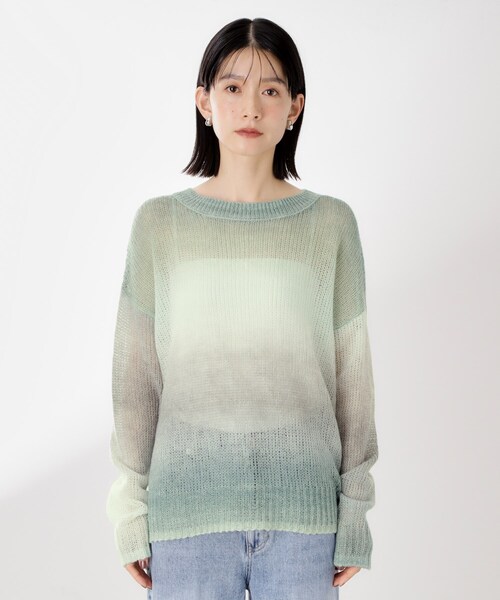 THE SHOP TK (ザ ショップ ティーケー )の「スペースダイ透かし編みニット(ニット/セーター・レディース・ライトパープル/オレンジ/グリーン系・13/12)」の11枚目の写真