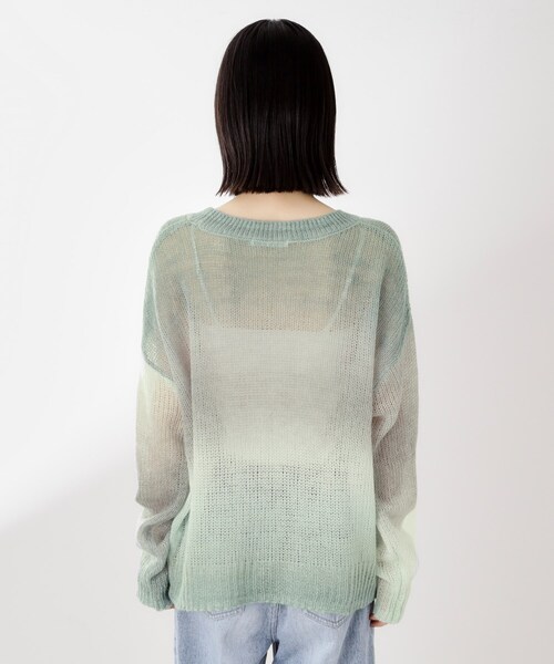 THE SHOP TK (ザ ショップ ティーケー )の「スペースダイ透かし編みニット(ニット/セーター・レディース・ライトパープル/オレンジ/グリーン系・13/12)」の13枚目の写真