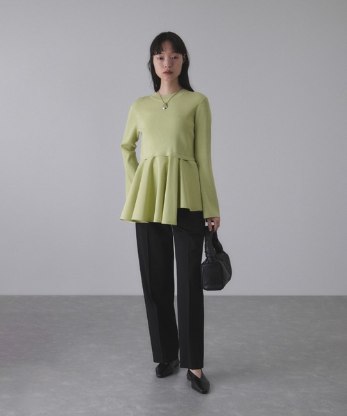 【サステナブル】・【オケージョン】ペプラムコンビニットプルオーバー ADAM ET ROPE'｜【サステナブル】・【オケージョン】ペプラム