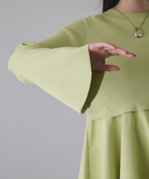 ADAM ET ROPE'（アダムエロペ）の「【サステナブル】ペプラムコンビニットプルオーバー（Tシャツ/カットソー・レディース・ブラック/オフホワイト/ライトグリーン・FREE）」の13枚目の写真