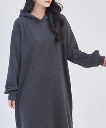 Lace Ladies（レースレディース）の「ソリッドカラー 裏起毛 ファスナースリット パーカー ワンピース（ワンピース・レディース）」