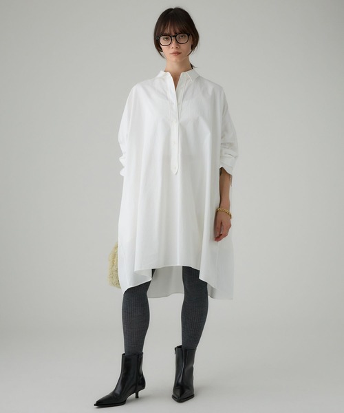 BABYLONE（バビロン）の「ポンチョミニワンピース（チュニック・レディース・ホワイト/ベージュ/ネイビー・フリー）」の2枚目の写真