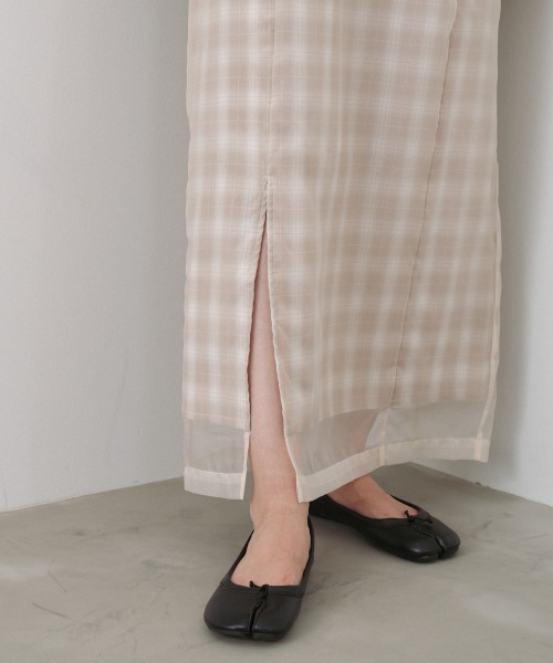 Bab(バブ)の「【S・Mサイズ展開】シアードッキングチェックスカート(スカート・レディース・ダークブラウン/ベージュ・S/M)」の18枚目の写真