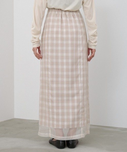 Bab(バブ)の「【S・Mサイズ展開】シアードッキングチェックスカート(スカート・レディース・ダークブラウン/ベージュ・S/M)」の21枚目の写真