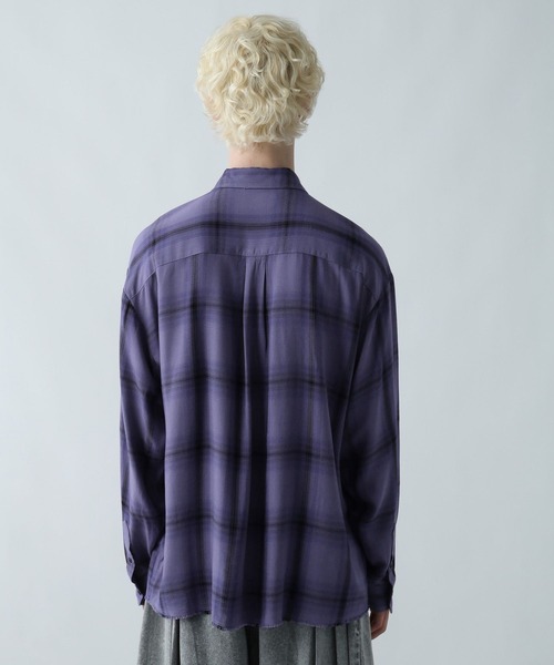 HARE(ハレ)の「カットオフチェックシャツ(HARE)(シャツ/ブラウス・メンズ・パープル/ブルー/ブラック/ホワイト/ブルー系その他・FREE)」の20枚目の写真