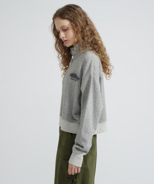 AVIREX(アヴィレックス)の「HALF BUTTON VINTAGE SWEAT/ハーフボタンヴィンテージスウェット(スウェット・レディース・グレー/チャコールグレー・M/S)」の7枚目の写真