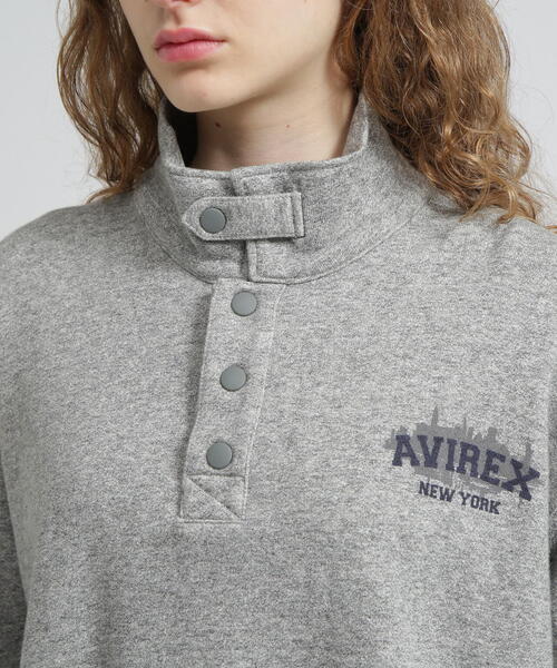 AVIREX(アヴィレックス)の「HALF BUTTON VINTAGE SWEAT/ハーフボタンヴィンテージスウェット(スウェット・レディース・グレー/チャコールグレー・M/S)」の9枚目の写真