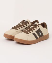 【U.S.POLO ASSN./ユーエスポロアッスン】【最旬フットボールデザイン】ローカットスニーカー 上質PUレザー ガムソール