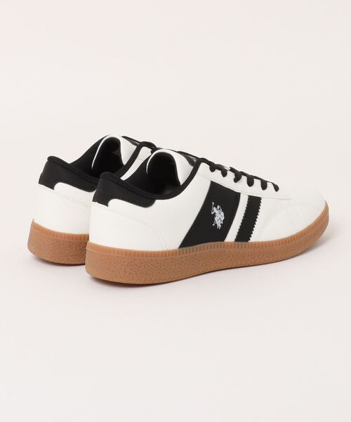 U.S. POLO ASSN.（ユーエスポロアッスン）の「【U.S.POLO ASSN./ユーエスポロアッスン】【最旬フットボールデザイン】ローカットスニーカー 上質PUレザー ガムソール（スニーカー・メンズ・ホワイト/ブラック/ベージュ・26.5cm/25.5cm/26cm/25cm/27cm）」の4枚目の写真