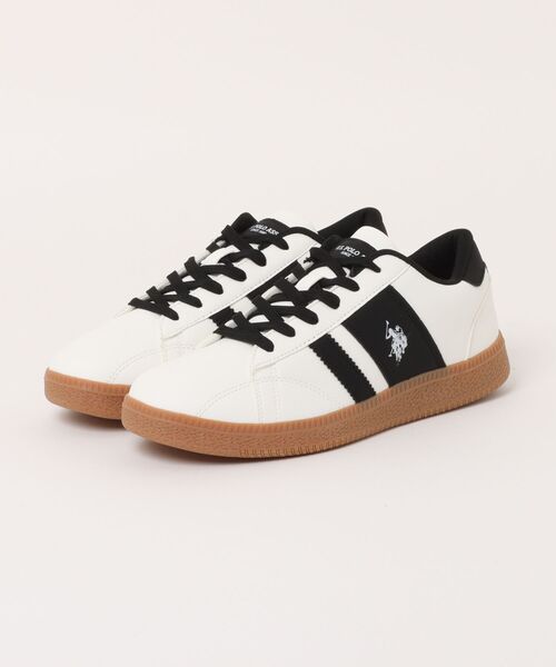 U.S. POLO ASSN.（ユーエスポロアッスン）の「【U.S.POLO ASSN./ユーエスポロアッスン】【最旬フットボールデザイン】ローカットスニーカー 上質PUレザー ガムソール（スニーカー・メンズ・ホワイト/ブラック/ベージュ・26.5cm/25.5cm/26cm/25cm/27cm）」の18枚目の写真