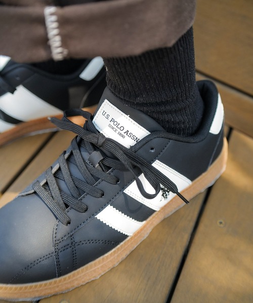 U.S. POLO ASSN.（ユーエスポロアッスン）の「【U.S.POLO ASSN./ユーエスポロアッスン】【最旬フットボールデザイン】ローカットスニーカー 上質PUレザー ガムソール（スニーカー・メンズ・ホワイト/ブラック/ベージュ・26.5cm/25.5cm/26cm/25cm/27cm）」の15枚目の写真