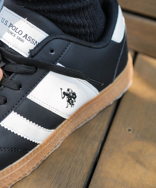 U.S. POLO ASSN.（ユーエスポロアッスン）の「【U.S.POLO ASSN./ユーエスポロアッスン】【最旬フットボールデザイン】ローカットスニーカー 上質PUレザー ガムソール（スニーカー・メンズ・ホワイト/ブラック/ベージュ・26.5cm/25.5cm/26cm/25cm/27cm）」の16枚目の写真