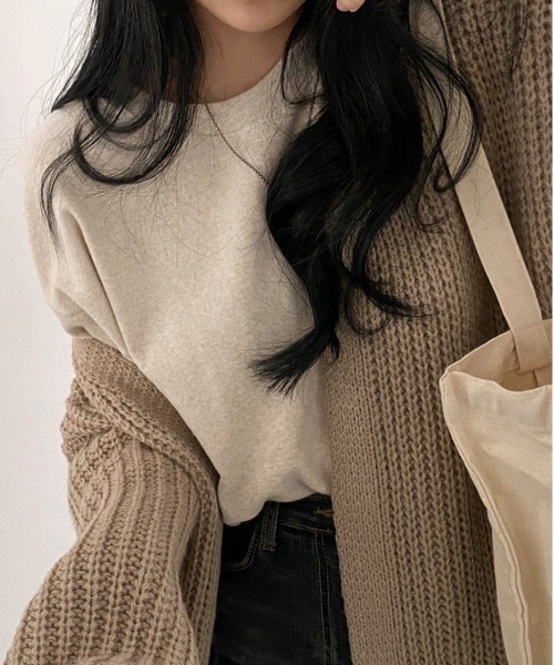 NEW GENTLEMAN（ニュージェントルマン）の「フリージア ルーズロングカーディガン/ガウン（カーディガン/ボレロ・レディース・ブラック/ベージュ/グレー・FREE）」の10枚目の写真