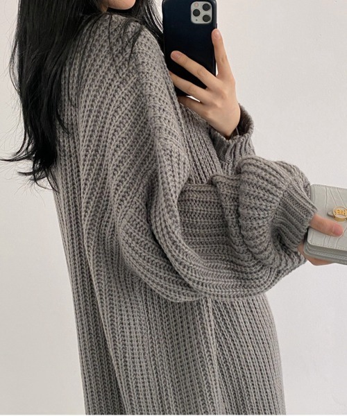 NEW GENTLEMAN（ニュージェントルマン）の「フリージア ルーズロングカーディガン/ガウン（カーディガン/ボレロ・レディース・ブラック/ベージュ/グレー・FREE）」の16枚目の写真