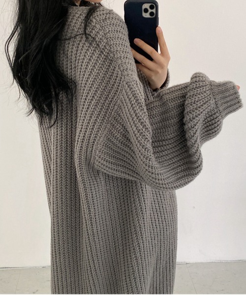 NEW GENTLEMAN（ニュージェントルマン）の「フリージア ルーズロングカーディガン/ガウン（カーディガン/ボレロ・レディース・ブラック/ベージュ/グレー・FREE）」の19枚目の写真