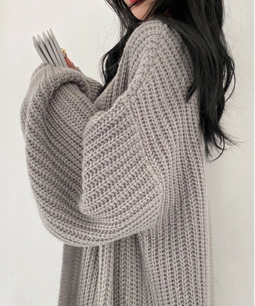 NEW GENTLEMAN（ニュージェントルマン）の「フリージア ルーズロングカーディガン/ガウン（カーディガン/ボレロ・レディース・ブラック/ベージュ/グレー・FREE）」の20枚目の写真