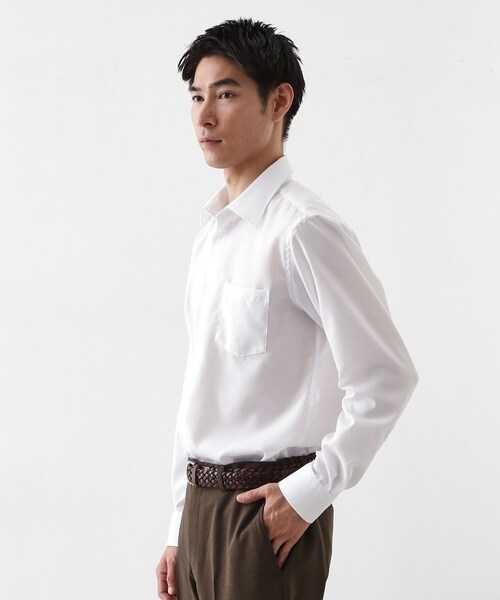 THE SHOP TK （ザ ショップ ティーケー ）の「ドレスヘリンボーンシャツ（ビジネスシャツ・メンズ・オフホワイト/パープル・01/02/03/04）」の3枚目の写真