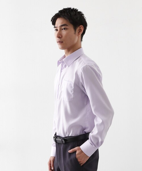 THE SHOP TK （ザ ショップ ティーケー ）の「ドレスヘリンボーンシャツ（ビジネスシャツ・メンズ・オフホワイト/パープル・01/02/03/04）」の7枚目の写真