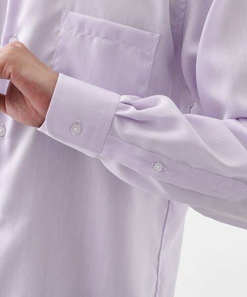 THE SHOP TK （ザ ショップ ティーケー ）の「ドレスヘリンボーンシャツ（ビジネスシャツ・メンズ・オフホワイト/パープル・01/02/03/04）」の17枚目の写真