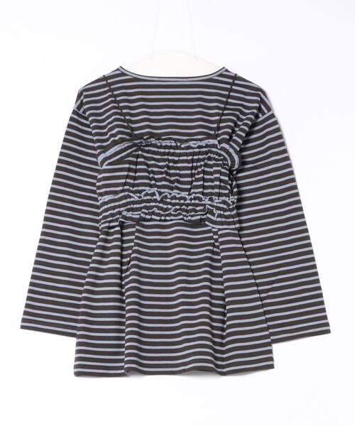 RAGEBLUE（レイジブルー）の「フリルビスチェセット/ウエストタックルーズボーダープルオーバー（Tシャツ/カットソー・レディース・グレー/ダークグレー・FREE）」の20枚目の写真