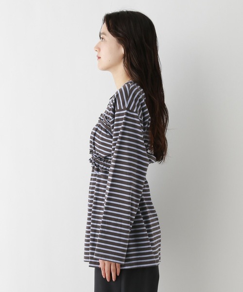 RAGEBLUE（レイジブルー）の「フリルビスチェセット/ウエストタックルーズボーダープルオーバー（Tシャツ/カットソー・レディース・グレー/ダークグレー・FREE）」の10枚目の写真