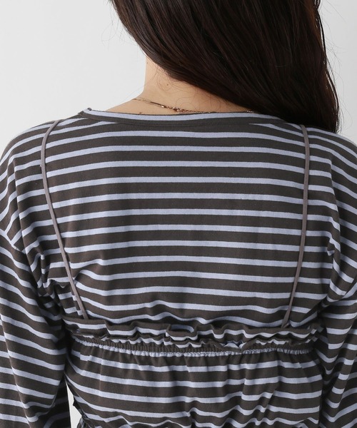 RAGEBLUE（レイジブルー）の「フリルビスチェセット/ウエストタックルーズボーダープルオーバー（Tシャツ/カットソー・レディース・グレー/ダークグレー・FREE）」の16枚目の写真