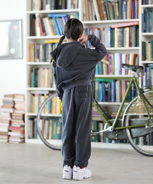 ROXY(ロキシー)の「ROXY/ロキシー ジップアップ パーカー キッズ スウェット フーディー ロゴ 裏毛 セットアップ対応 TZP254616M(パーカー・キッズ・ブラック/グレー・130cm/140cm/150cm)」の8枚目の写真