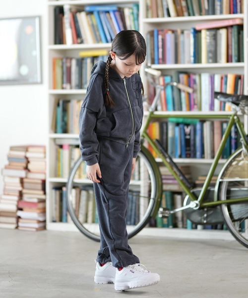 ROXY(ロキシー)の「ROXY/ロキシー ジップアップ パーカー キッズ スウェット フーディー ロゴ 裏毛 セットアップ対応 TZP254616M(パーカー・キッズ・ブラック/グレー・130cm/140cm/150cm)」の9枚目の写真