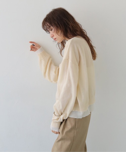 CLEIO(クレイオ)の「【CLEIO】シアーレイヤードプルオーバー SHEER LAYERED PULLOVER/986-14603(ニット/セーター・レディース・アイボリー/グレー/ネイビー・FREE)」の8枚目の写真