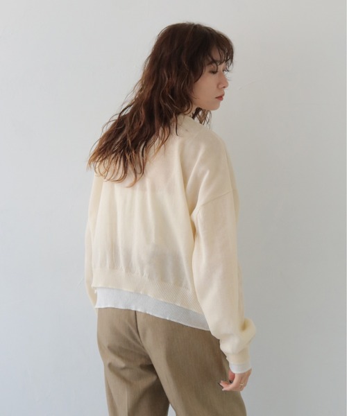 CLEIO(クレイオ)の「【CLEIO】シアーレイヤードプルオーバー SHEER LAYERED PULLOVER/986-14603(ニット/セーター・レディース・アイボリー/グレー/ネイビー・FREE)」の9枚目の写真