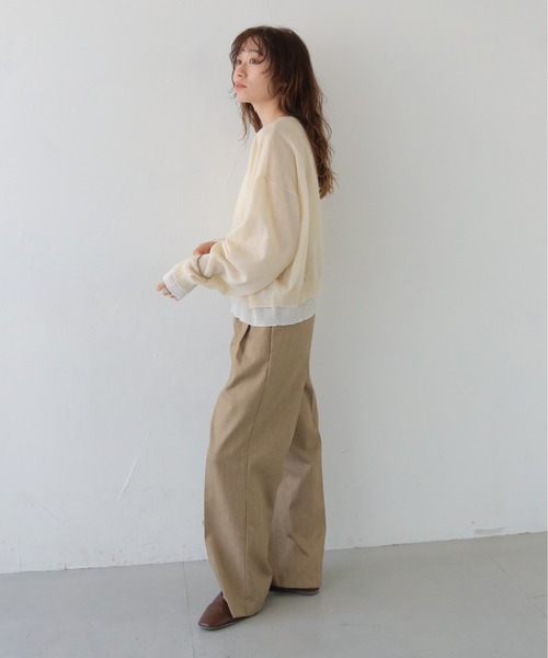 CLEIO(クレイオ)の「【CLEIO】シアーレイヤードプルオーバー SHEER LAYERED PULLOVER/986-14603(ニット/セーター・レディース・アイボリー/グレー/ネイビー・FREE)」の14枚目の写真