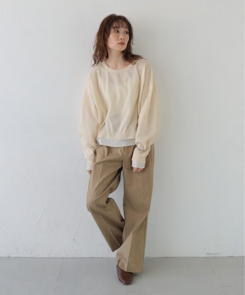 CLEIO(クレイオ)の「【CLEIO】シアーレイヤードプルオーバー SHEER LAYERED PULLOVER/986-14603(ニット/セーター・レディース・アイボリー/グレー/ネイビー・FREE)」の13枚目の写真